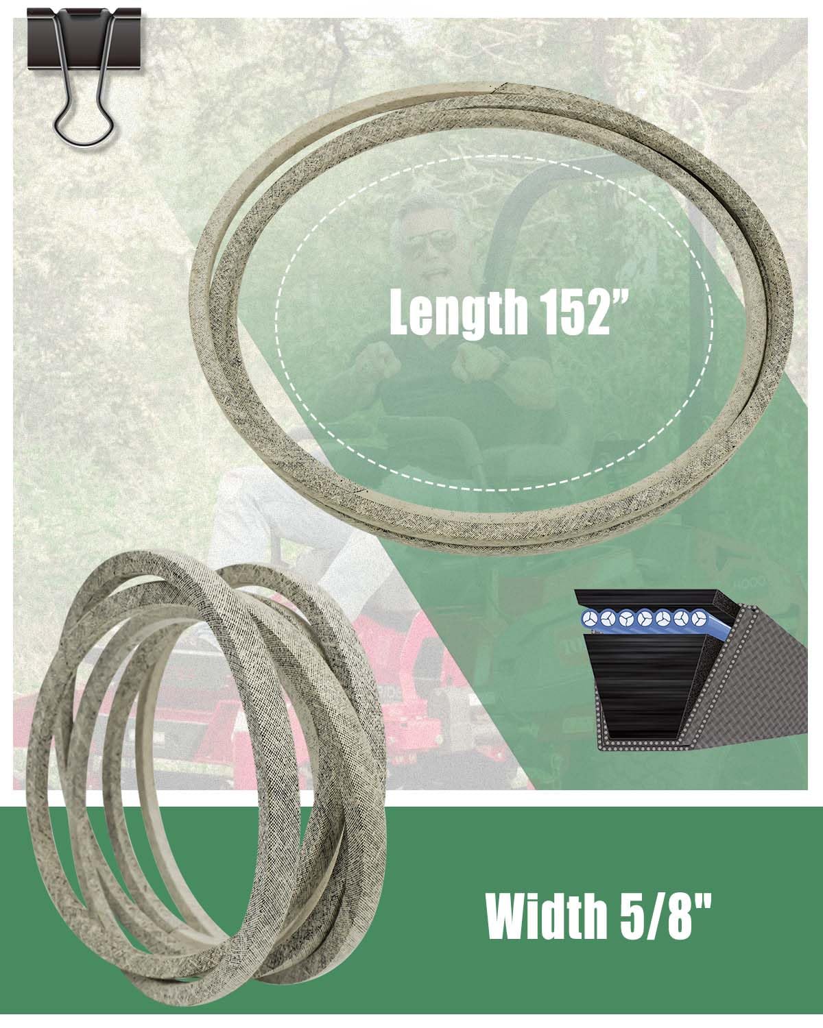 Amazon.com : Replace GX25998 Deck Belt 5/8